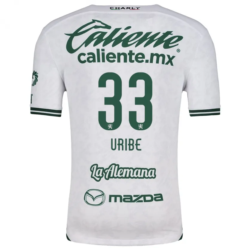 Danxen Homem Camisola Héctor Uribe #33 Branco Verde Alternativa 2024/25 Camisa