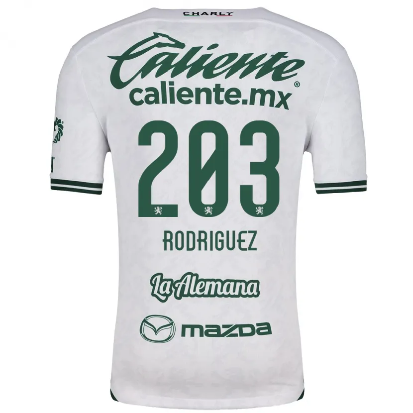 Danxen Homem Camisola César Rodríguez #203 Branco Verde Alternativa 2024/25 Camisa