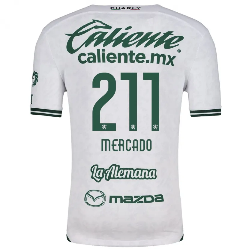Danxen Homem Camisola Diego Mercado #211 Branco Verde Alternativa 2024/25 Camisa