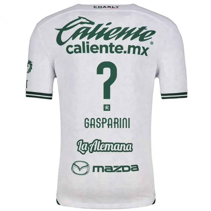 Danxen Homem Camisola Joaquín Gasparini #0 Branco Verde Alternativa 2024/25 Camisa