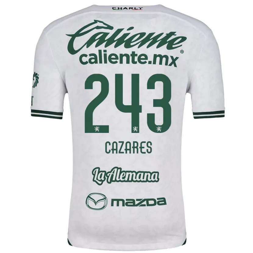 Danxen Homem Camisola Juan Cázares #243 Branco Verde Alternativa 2024/25 Camisa