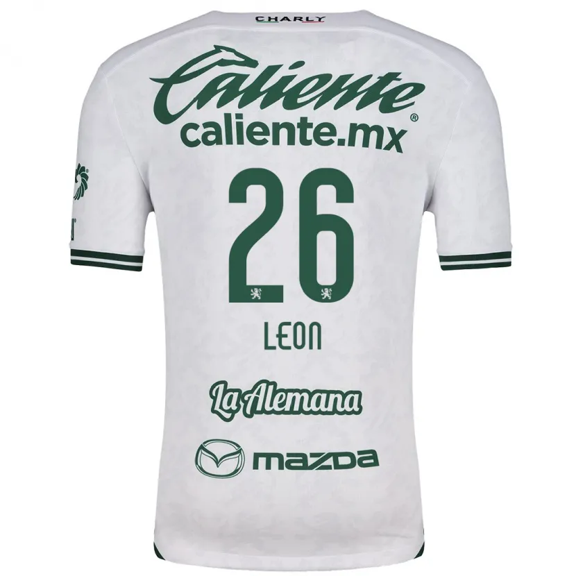 Danxen Homem Camisola Armando León #26 Branco Verde Alternativa 2024/25 Camisa
