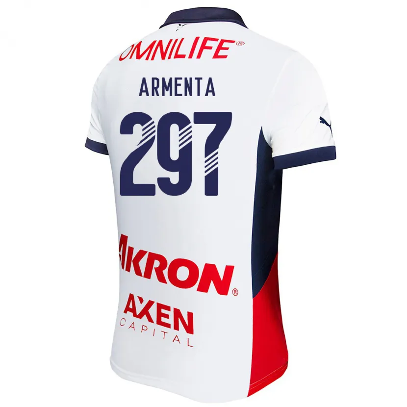 Danxen Homem Camisola Deibith Armenta #297 Branco Vermelho Azul Alternativa 2024/25 Camisa