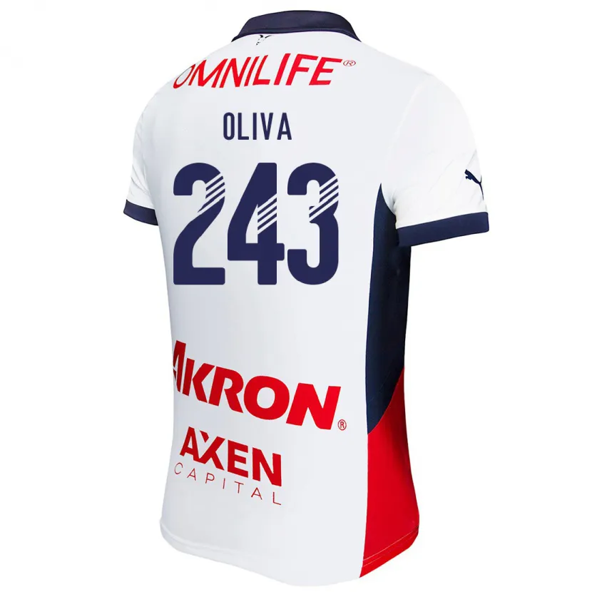 Danxen Homem Camisola Diego Oliva #243 Branco Vermelho Azul Alternativa 2024/25 Camisa