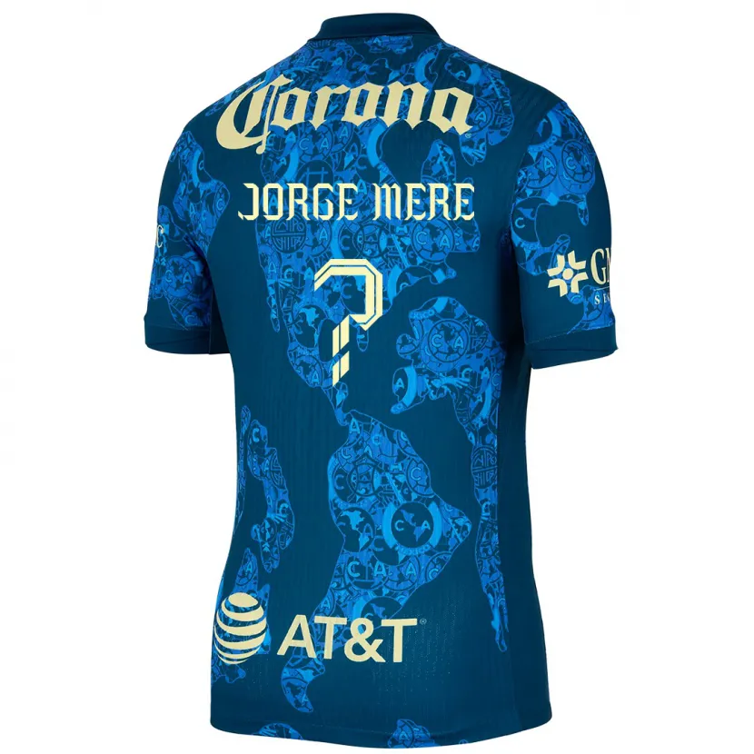 Danxen Homem Camisola Jorge Meré #0 Azul Amarelo Alternativa 2024/25 Camisa