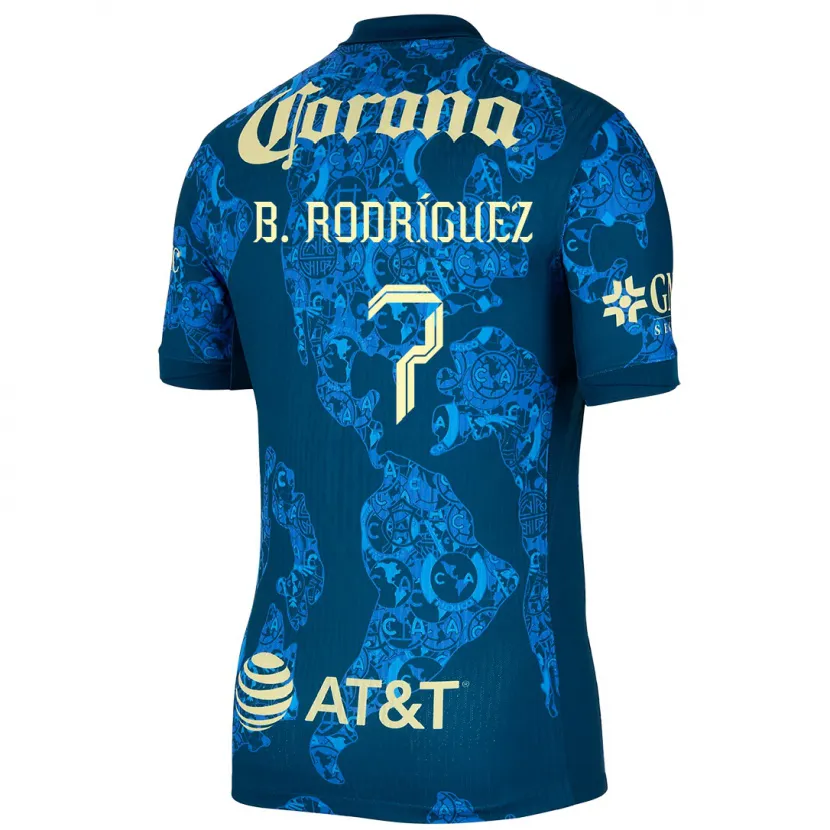 Danxen Homem Camisola Brian Rodríguez #7 Azul Amarelo Alternativa 2024/25 Camisa