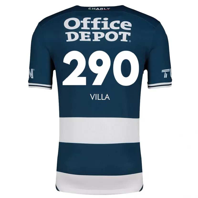 Danxen Mulher Camisola Adrián Villa #290 Branco Azulado Principal 2024/25 Camisa