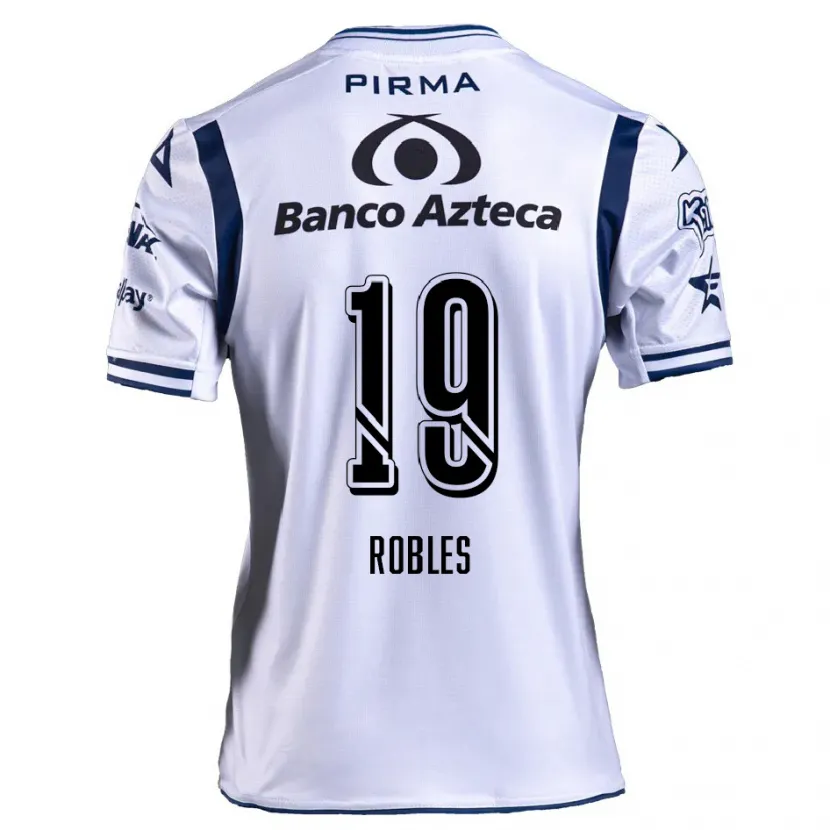 Danxen Mulher Camisola Ángel Robles #19 Branco Azul Marinho Principal 2024/25 Camisa
