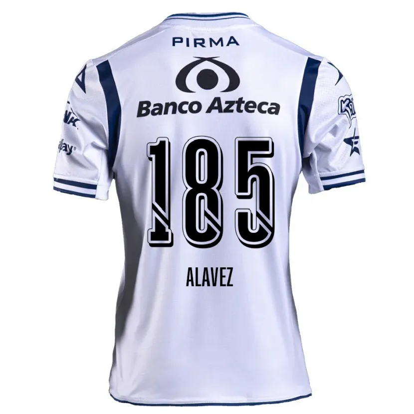 Danxen Mulher Camisola Brian Alavez #185 Branco Azul Marinho Principal 2024/25 Camisa