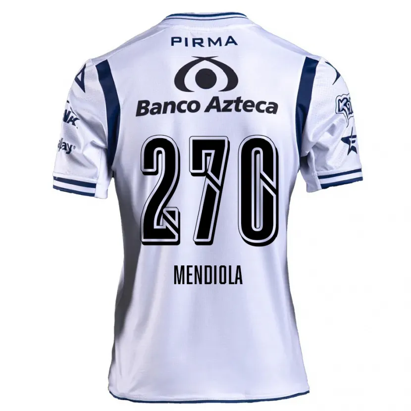 Danxen Mulher Camisola Carlos Mendiola #270 Branco Azul Marinho Principal 2024/25 Camisa