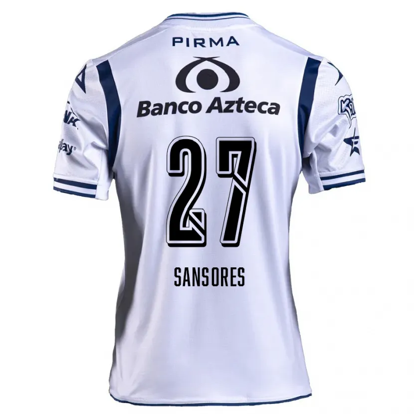 Danxen Mulher Camisola Miguel Sansores #27 Branco Azul Marinho Principal 2024/25 Camisa