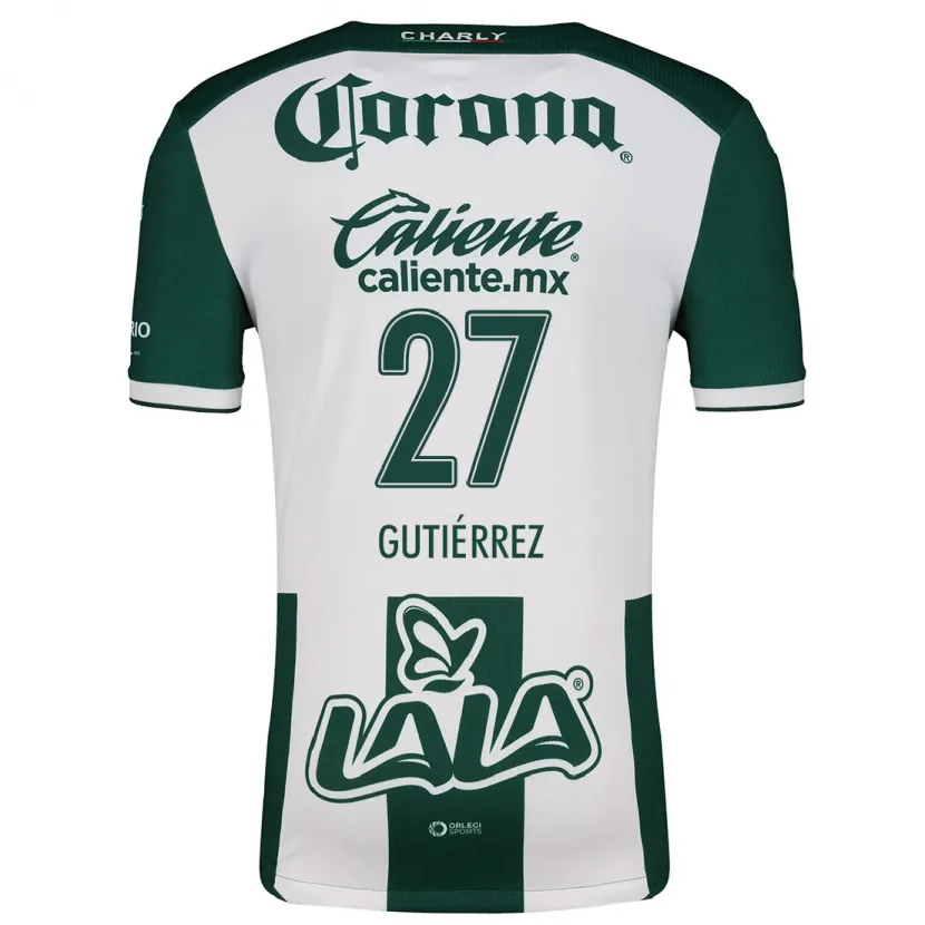 Danxen Mulher Camisola Luis Gutiérrez #27 Verde Branco Principal 2024/25 Camisa