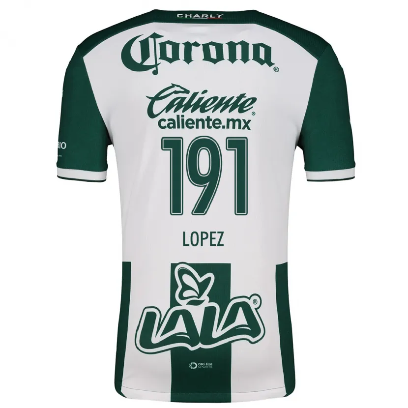 Danxen Mulher Camisola Carlos López #191 Verde Branco Principal 2024/25 Camisa