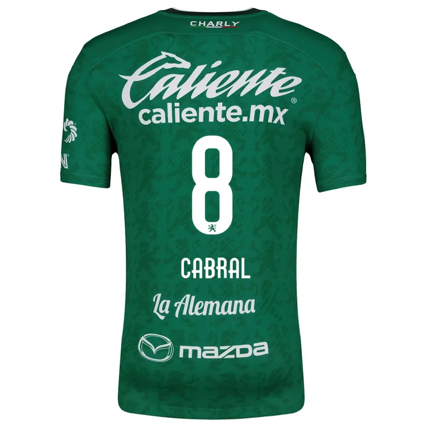 Danxen Mulher Camisola Luciano Cabral #8 Verde Branco Principal 2024/25 Camisa