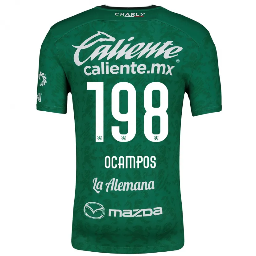 Danxen Mulher Camisola Omar Ocampos #198 Verde Branco Principal 2024/25 Camisa