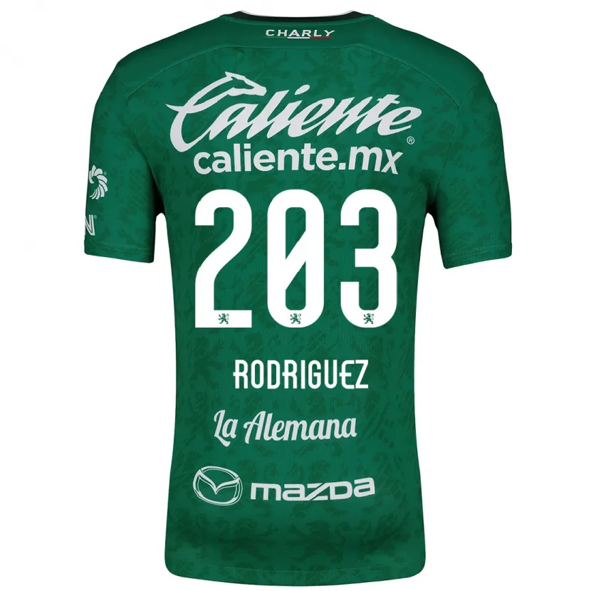 Danxen Mulher Camisola César Rodríguez #203 Verde Branco Principal 2024/25 Camisa