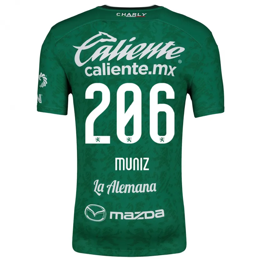 Danxen Mulher Camisola Isaác Muñíz #206 Verde Branco Principal 2024/25 Camisa