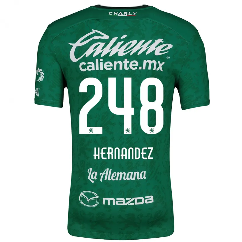 Danxen Mulher Camisola Fernando Hernández #248 Verde Branco Principal 2024/25 Camisa