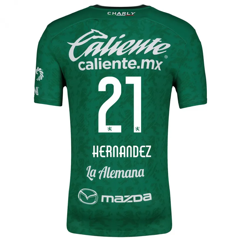 Danxen Mulher Camisola Alexa Hernández #21 Verde Branco Principal 2024/25 Camisa