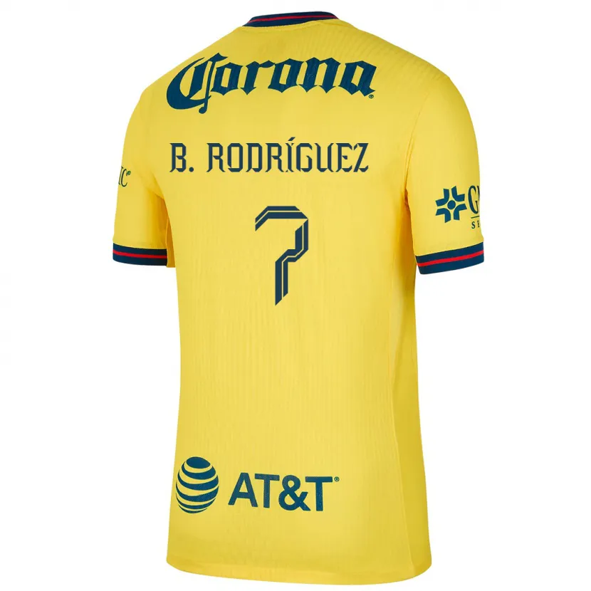 Danxen Mulher Camisola Brian Rodríguez #7 Amarelo Azul Principal 2024/25 Camisa