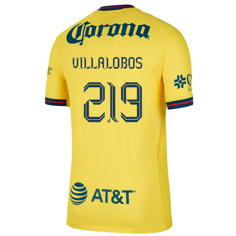 Danxen Mulher Camisola Patricio Villalobos #219 Amarelo Azul Principal 2024/25 Camisa