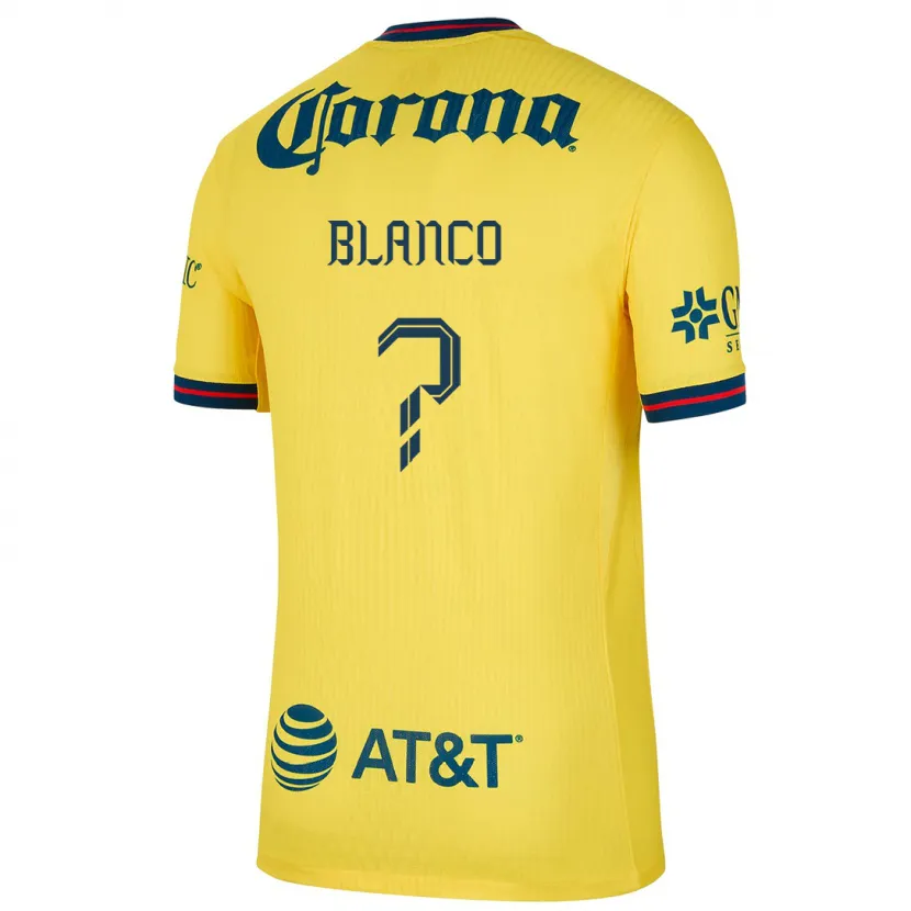 Danxen Mulher Camisola Lionel Blanco #0 Amarelo Azul Principal 2024/25 Camisa