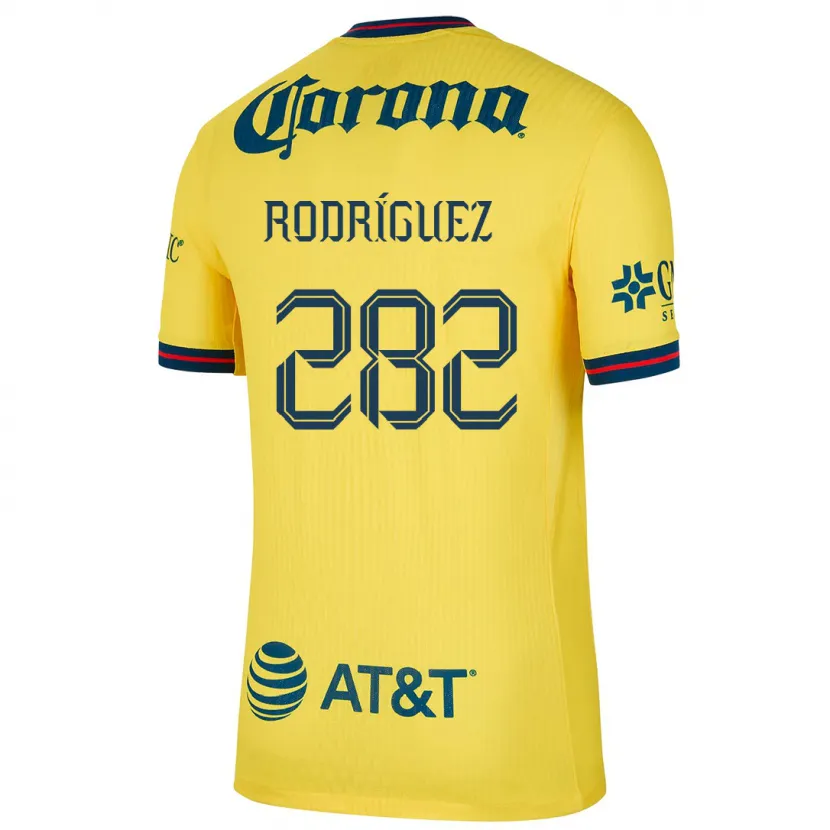 Danxen Mulher Camisola Francisco Rodríguez #282 Amarelo Azul Principal 2024/25 Camisa