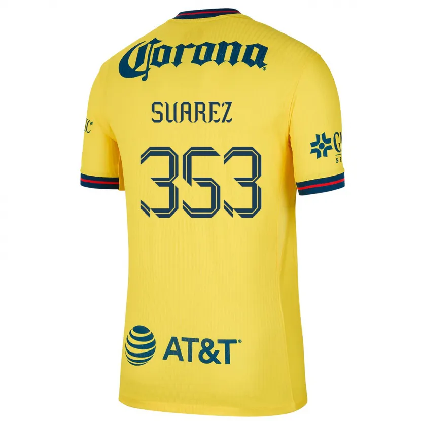 Danxen Mulher Camisola Irwin Suarez #353 Amarelo Azul Principal 2024/25 Camisa