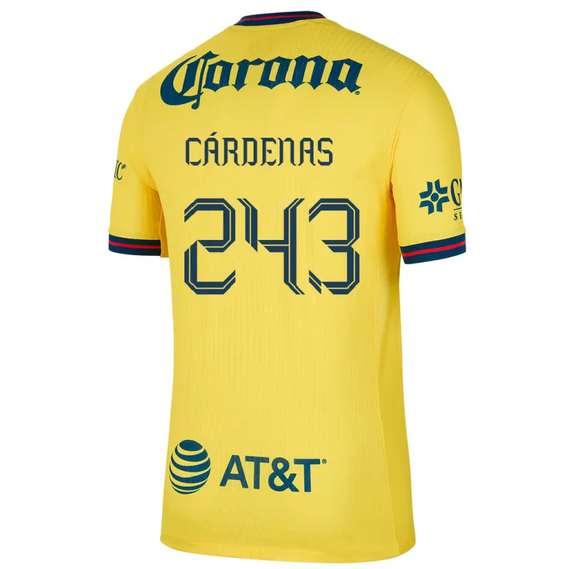 Danxen Mulher Camisola Alejandro Cárdenas #243 Amarelo Azul Principal 2024/25 Camisa
