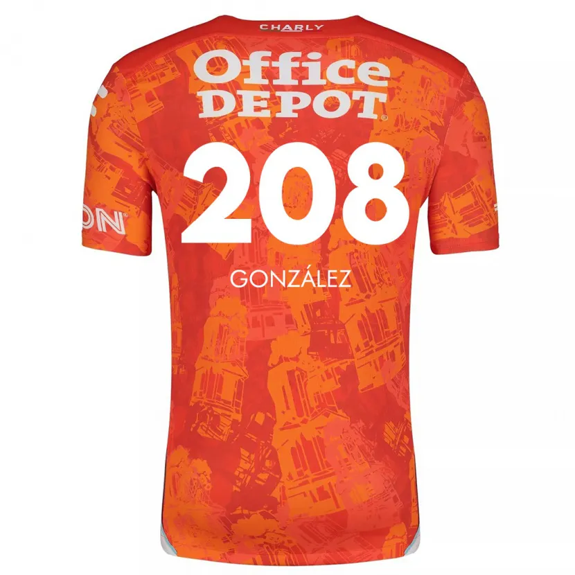 Danxen Mulher Camisola Osvaldo González #208 Laranja Branco Alternativa 2024/25 Camisa