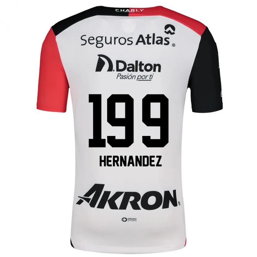 Danxen Mulher Camisola Sergio Hernández #199 Branco Vermelho Preto Alternativa 2024/25 Camisa