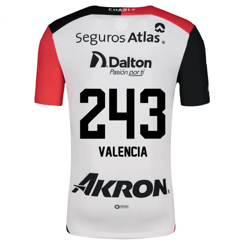 Danxen Mulher Camisola Luis Valencia #243 Branco Vermelho Preto Alternativa 2024/25 Camisa