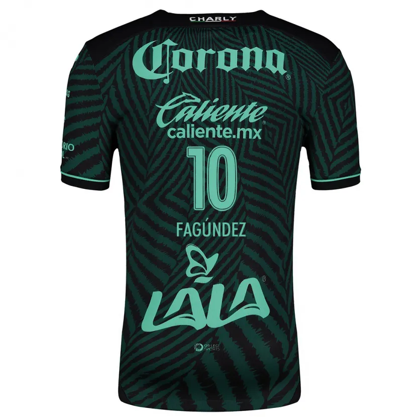 Danxen Mulher Camisola Franco Fagúndez #10 Preto Verde Alternativa 2024/25 Camisa