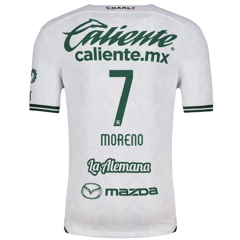 Danxen Mulher Camisola Iván Moreno #7 Branco Verde Alternativa 2024/25 Camisa