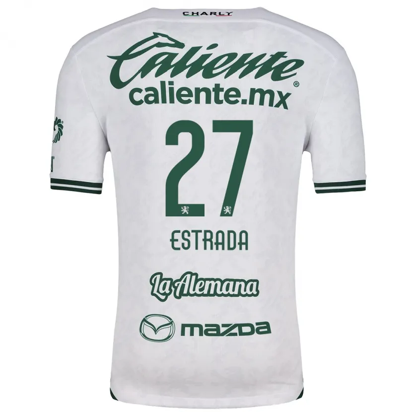Danxen Mulher Camisola Ángel Estrada #27 Branco Verde Alternativa 2024/25 Camisa