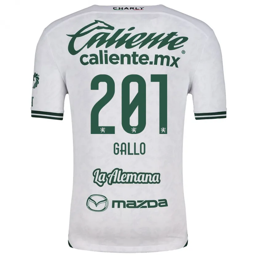Danxen Mulher Camisola Andrés Gallo #201 Branco Verde Alternativa 2024/25 Camisa