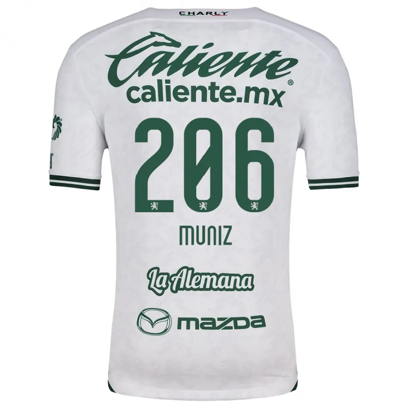 Danxen Mulher Camisola Isaác Muñíz #206 Branco Verde Alternativa 2024/25 Camisa