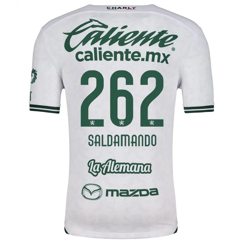 Danxen Mulher Camisola José Saldamando #262 Branco Verde Alternativa 2024/25 Camisa