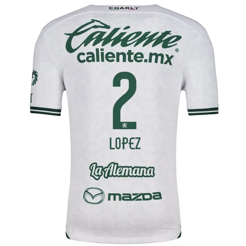 Danxen Mulher Camisola Vanessa López #2 Branco Verde Alternativa 2024/25 Camisa
