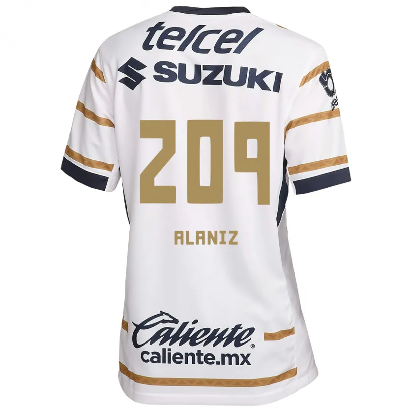 Danxen Criança Camisola Jorge Alaniz #209 Obsidiana Branca Principal 2024/25 Camisa