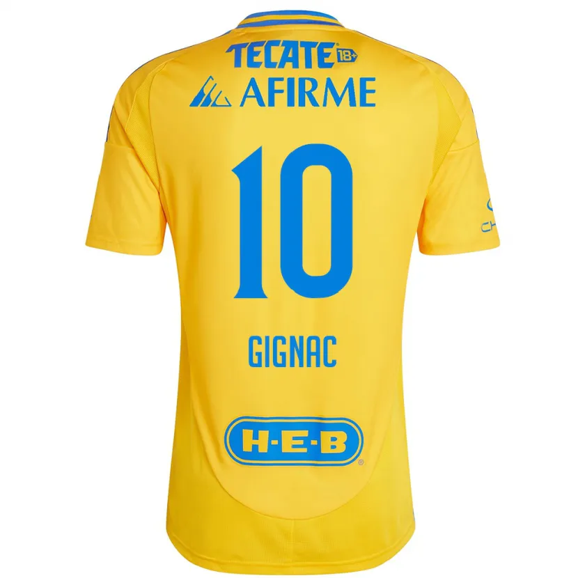 Danxen Criança Camisola André-Pierre Gignac #10 Ouro Amarelo Principal 2024/25 Camisa