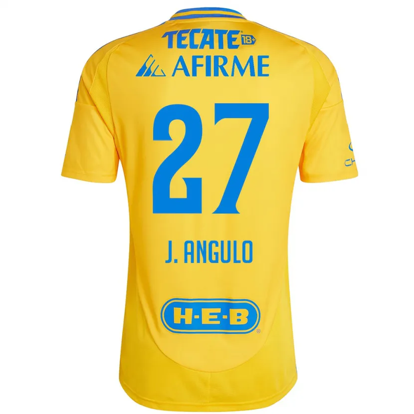 Danxen Criança Camisola Jesús Angulo #27 Ouro Amarelo Principal 2024/25 Camisa