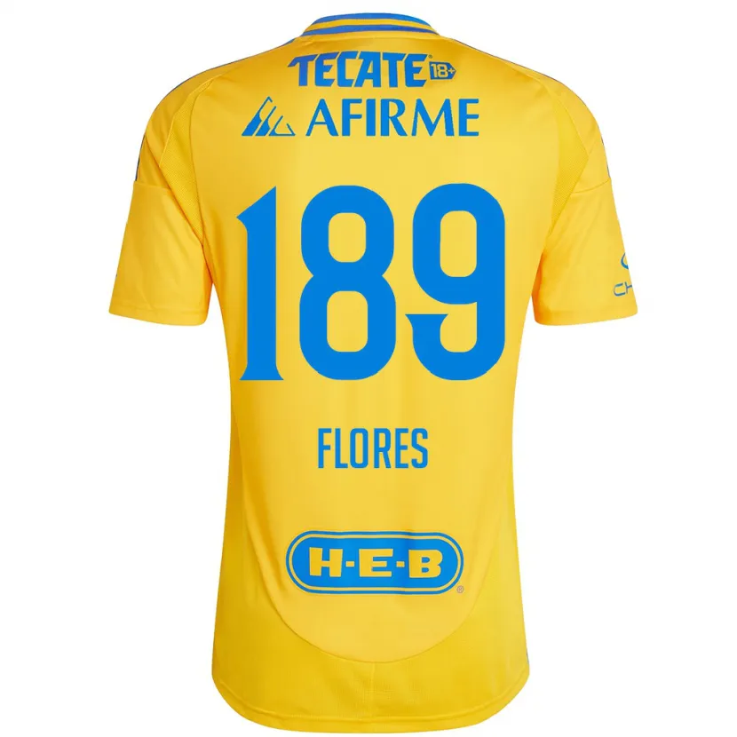 Danxen Criança Camisola Rolando Flores #189 Ouro Amarelo Principal 2024/25 Camisa