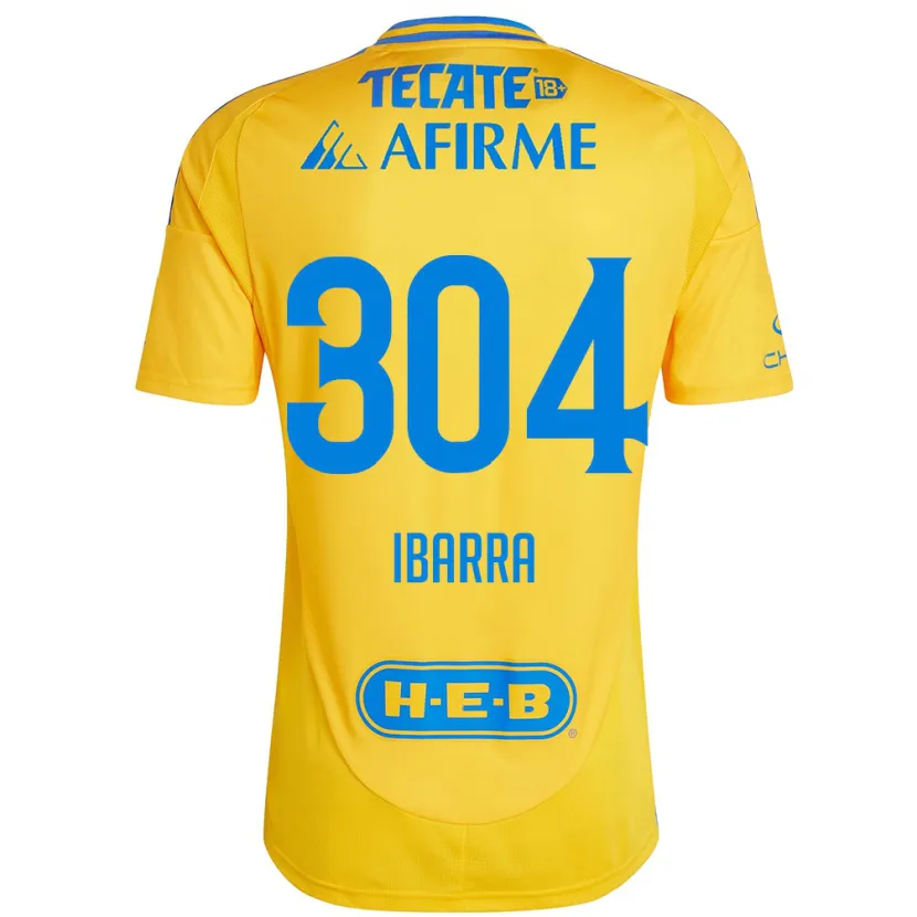 Danxen Criança Camisola Luis Ibarra #304 Ouro Amarelo Principal 2024/25 Camisa