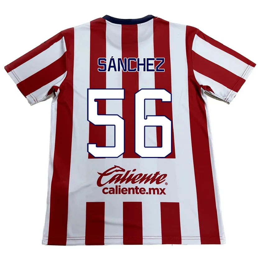 Danxen Criança Camisola Benjamín Sánchez #56 Vermelho Branco Principal 2024/25 Camisa