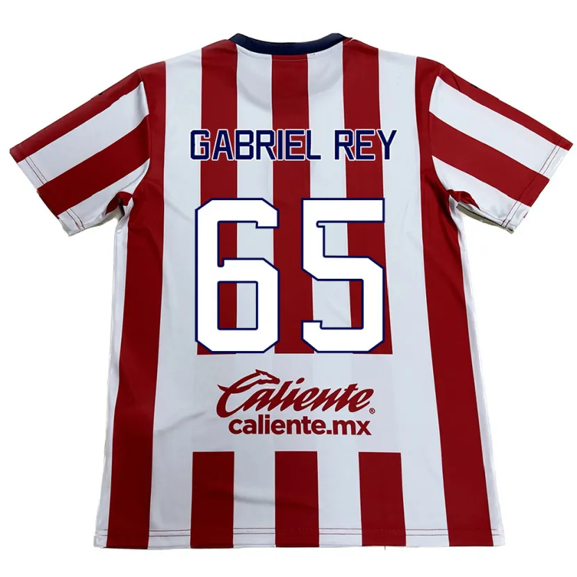 Danxen Criança Camisola Luis Gabriel Rey #65 Vermelho Branco Principal 2024/25 Camisa
