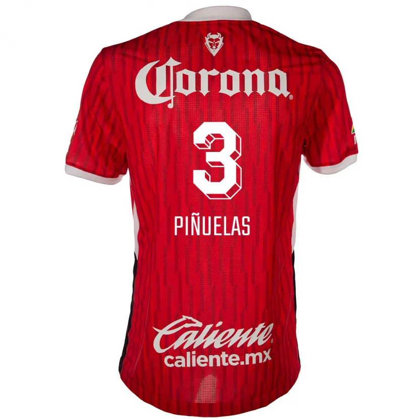 Danxen Criança Camisola Fernando Piñuelas #3 Vermelho Branco Principal 2024/25 Camisa