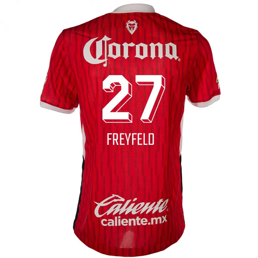 Danxen Criança Camisola Emiliano Freyfeld #27 Vermelho Branco Principal 2024/25 Camisa