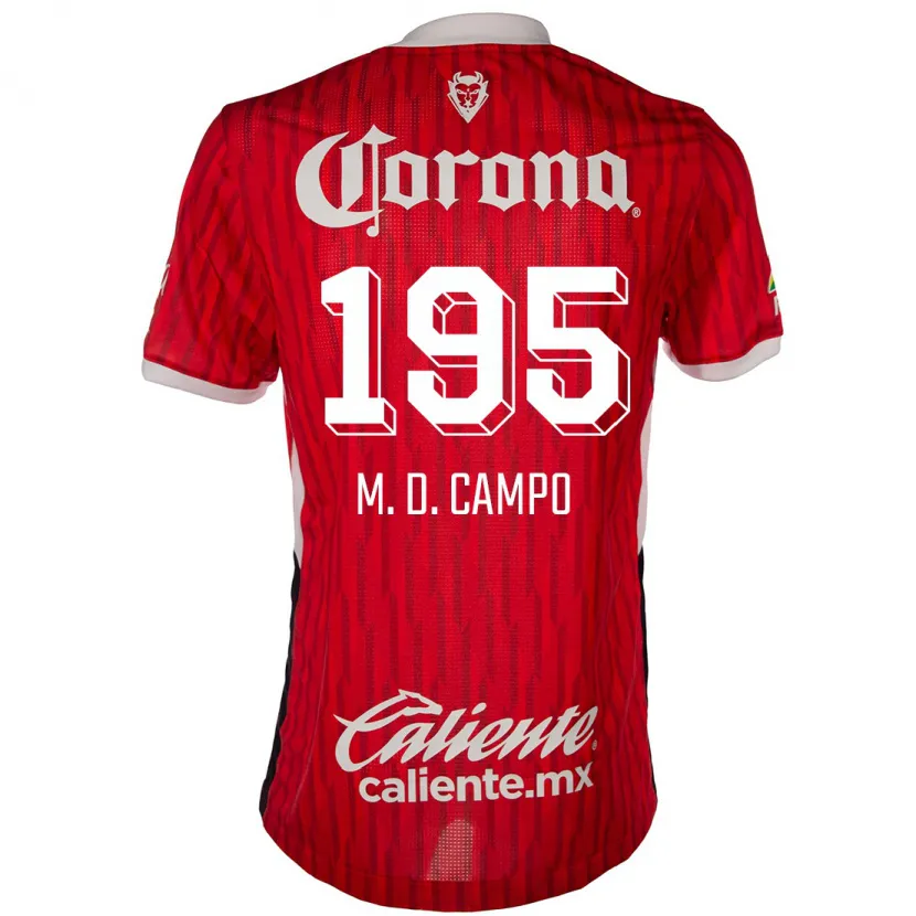 Danxen Criança Camisola Arturo Martín Del Campo #195 Vermelho Branco Principal 2024/25 Camisa