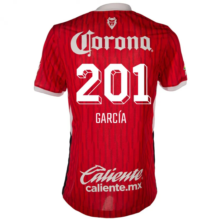 Danxen Criança Camisola Eros García #201 Vermelho Branco Principal 2024/25 Camisa